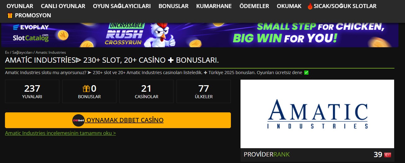 Primebahis Amatic Sağlayıcısı Oyunları